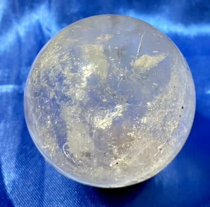 Clear Quartz Sphere s2,3 - polished clear white stone sculpture