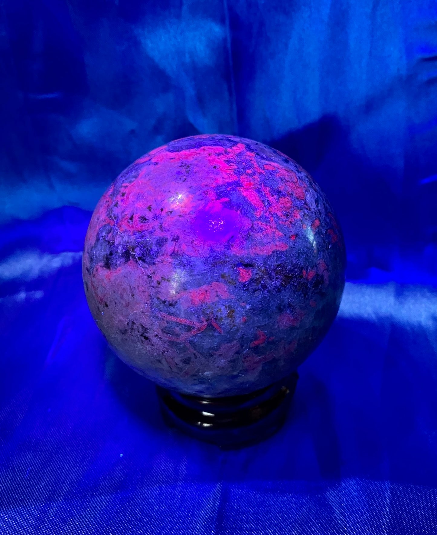 Ruby Kyanite Fuchsite Sphere 1 (UV Reactive)