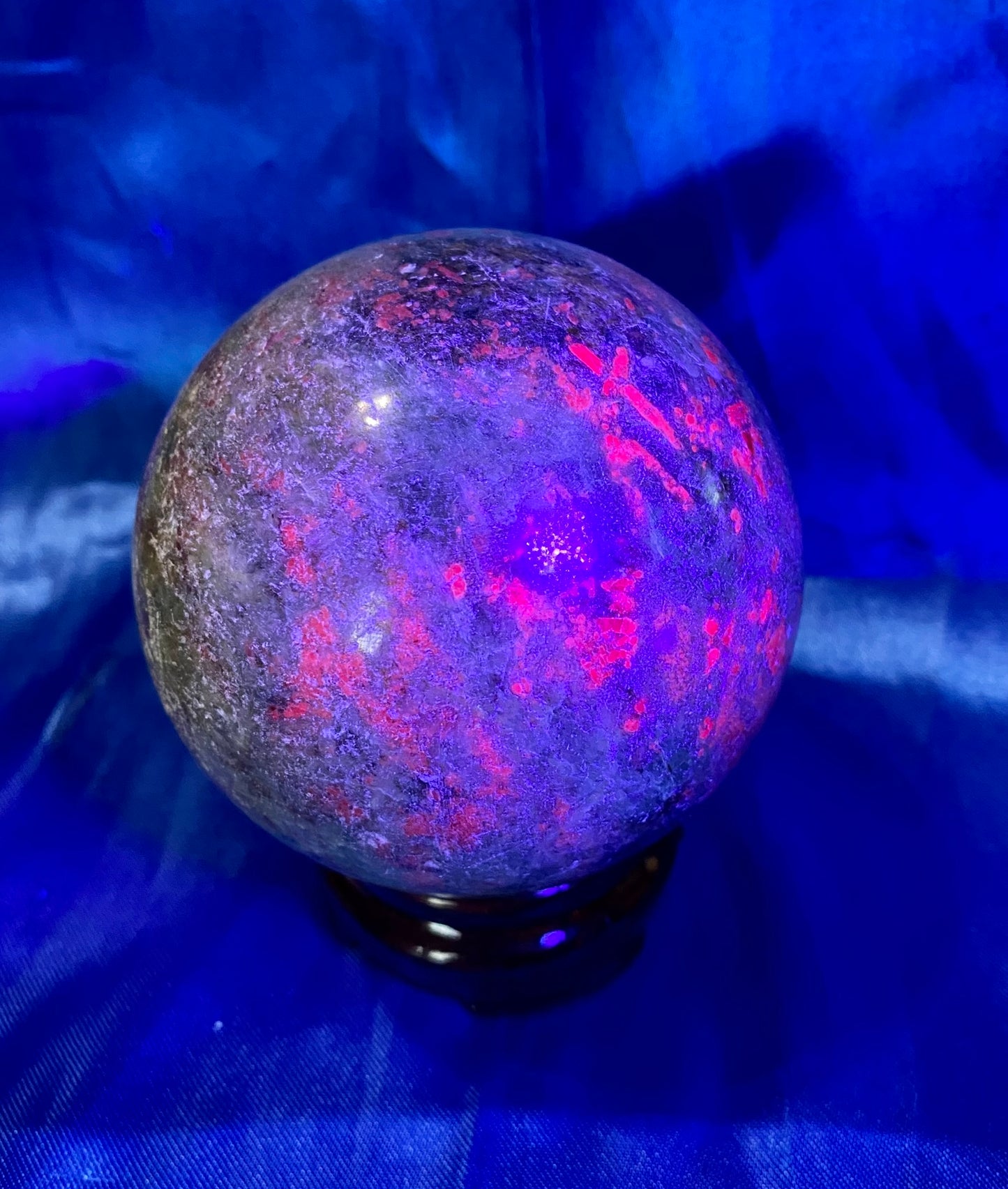 Ruby Kyanite Fuchsite Sphere 2 (UV Reactive)