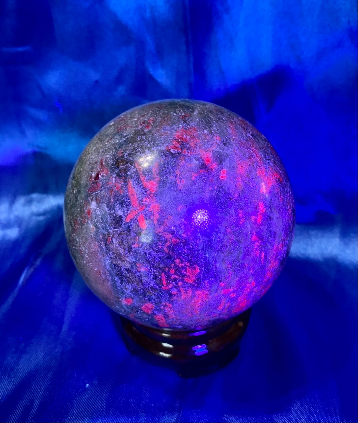 Ruby Kyanite Fuchsite Sphere 2 (UV Reactive)