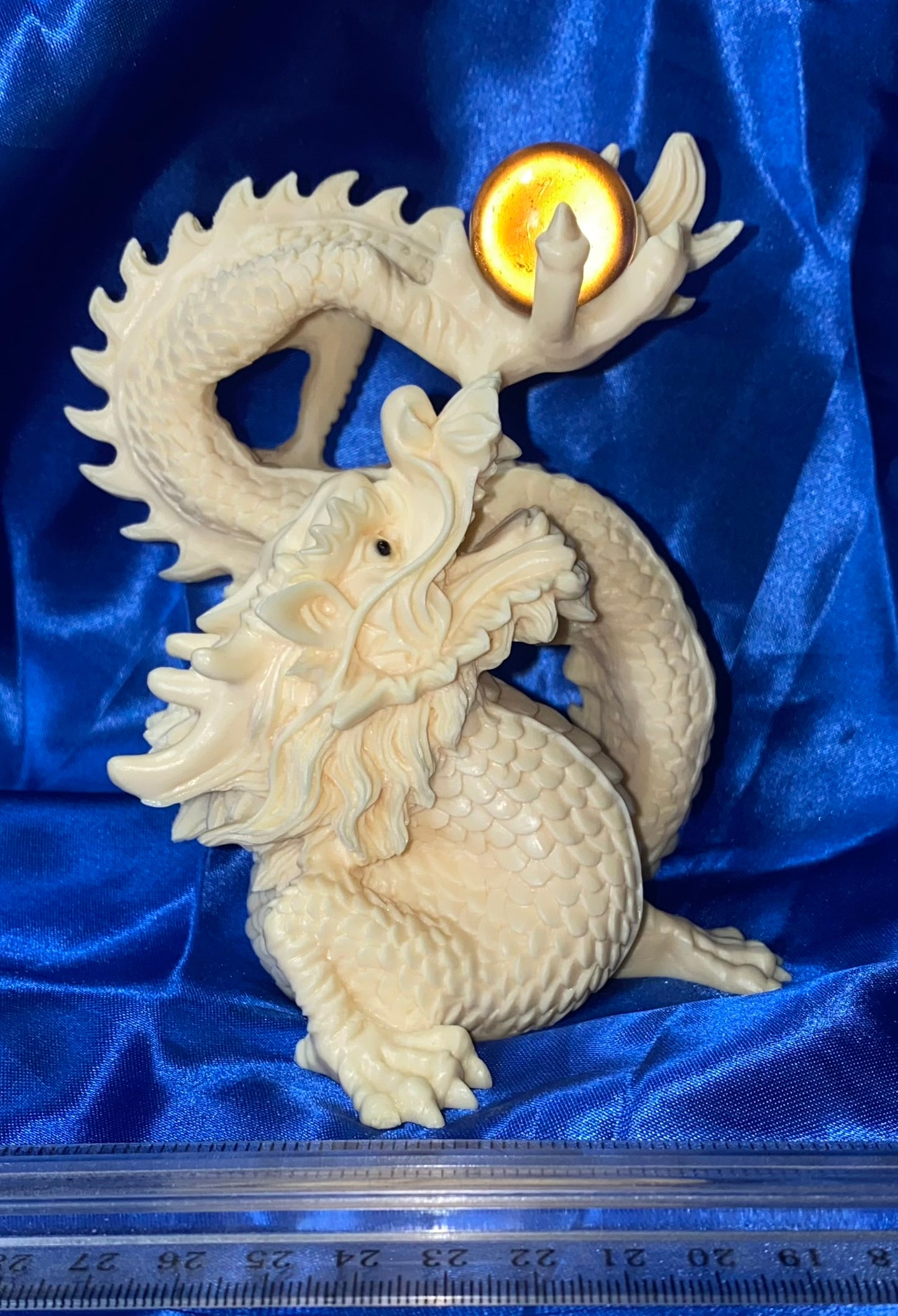 Laughing Dragon Statue, Tagua Fruit (AKA Palm FruitIvory)