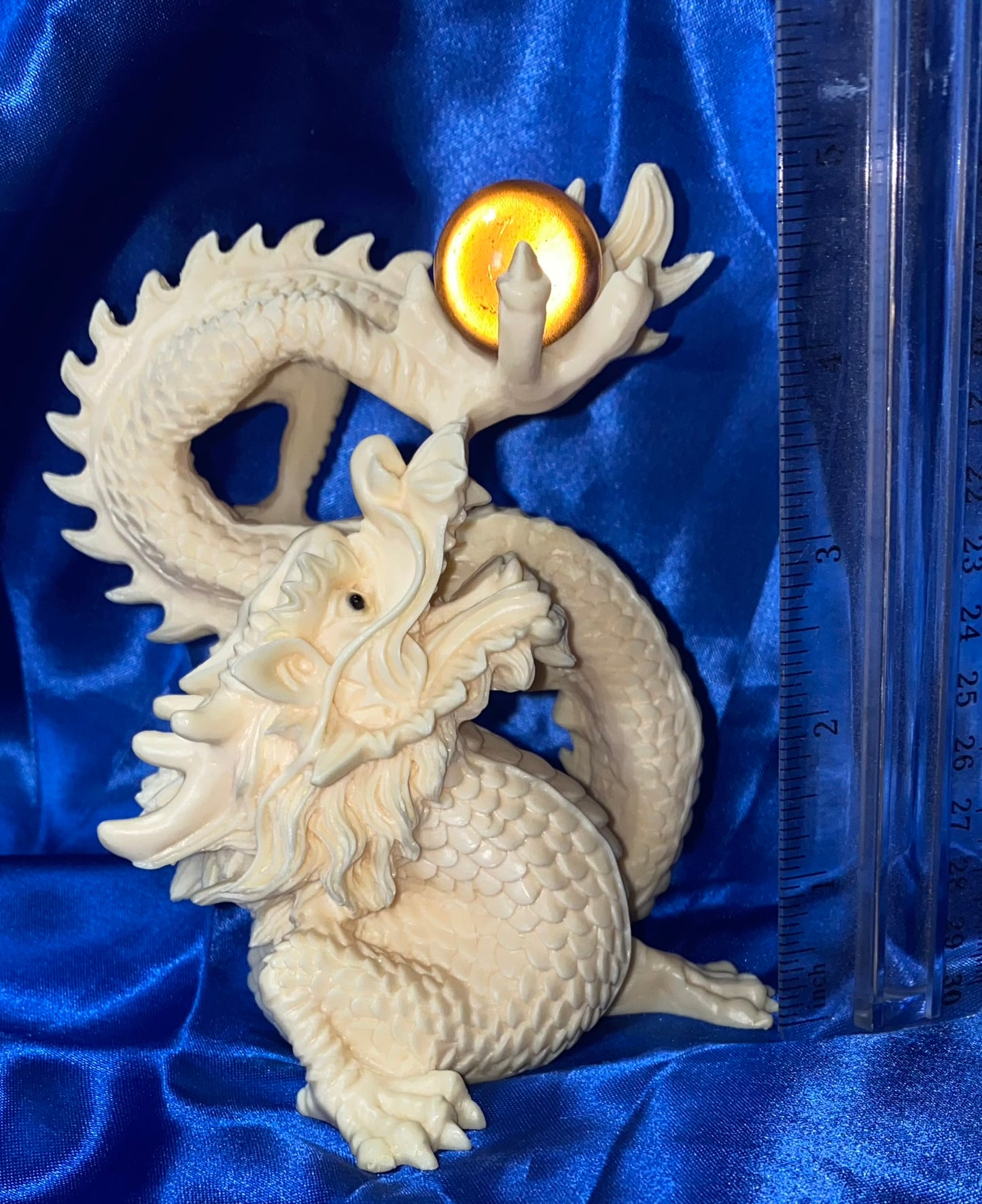 Laughing Dragon Statue, Tagua Fruit (AKA Palm FruitIvory)