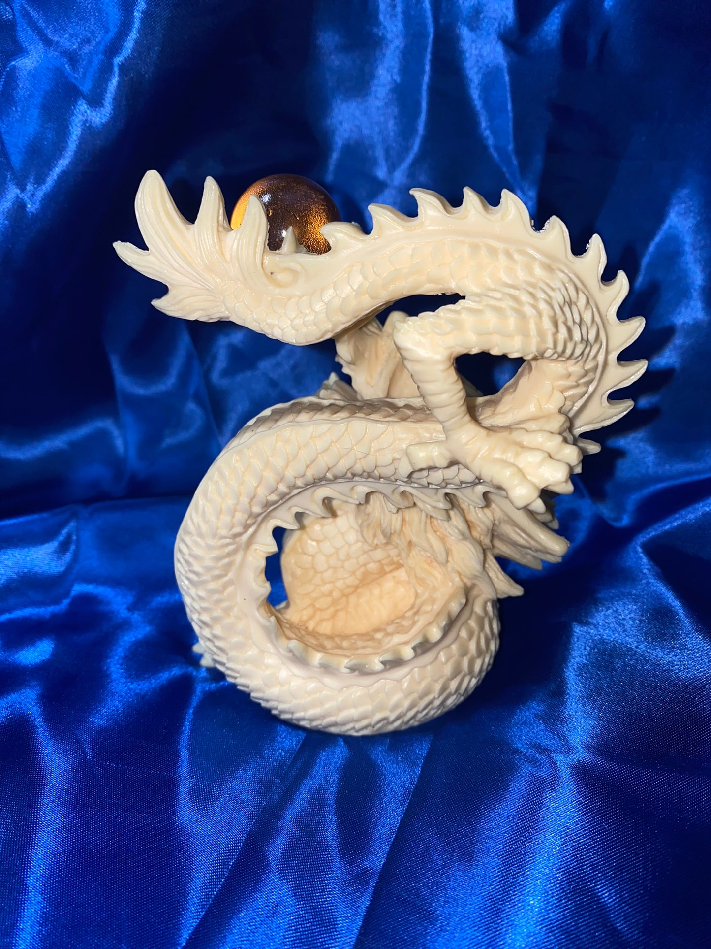 Laughing Dragon Statue, Tagua Fruit (AKA Palm FruitIvory)