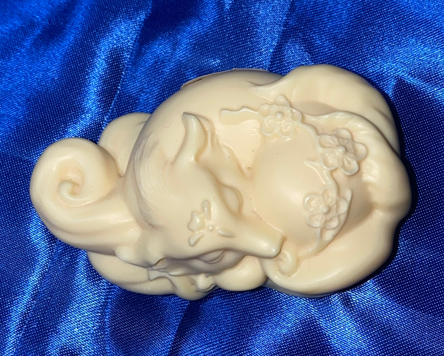 Sleeping 9-Tail Fox Figurine, Tagua Fruit (AKA Palm FruitIvory)