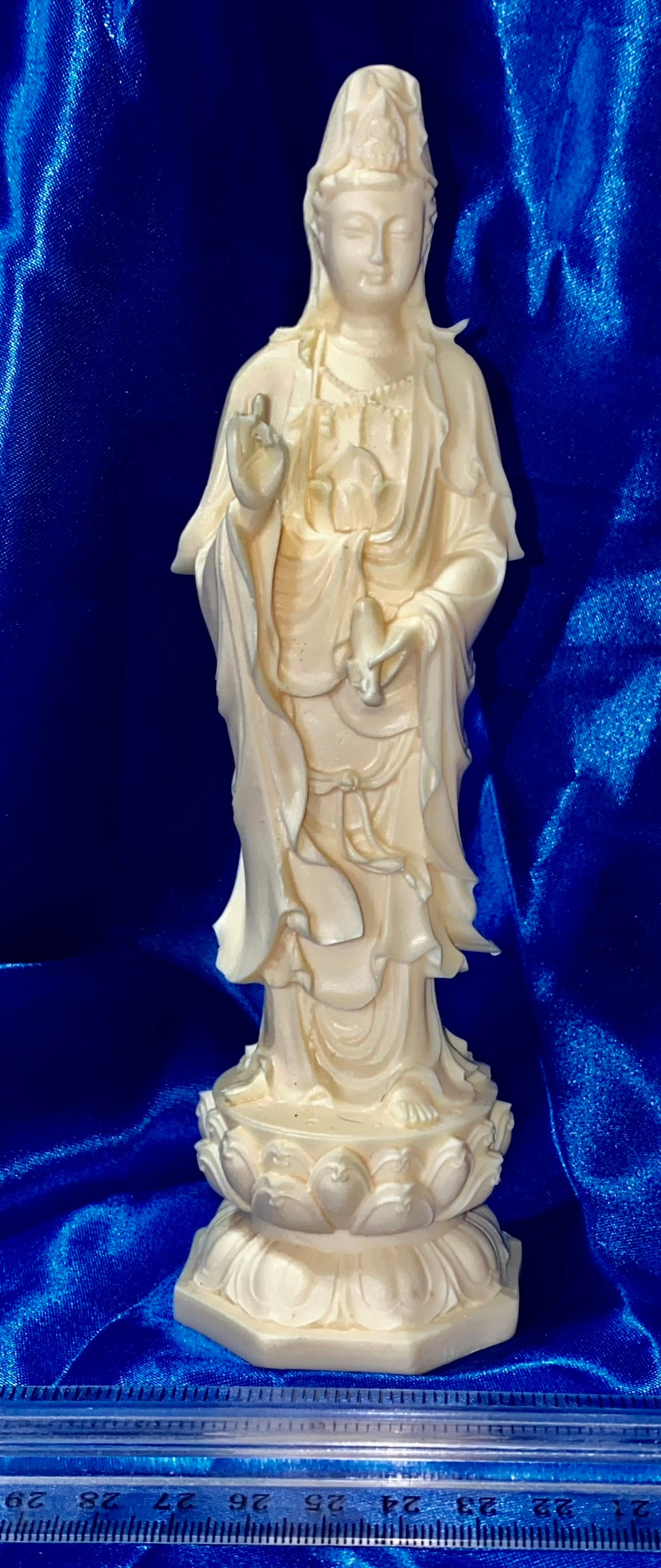 Kwan Yin Statue, Tagua Fruit (AKA Palm FruitIvory)