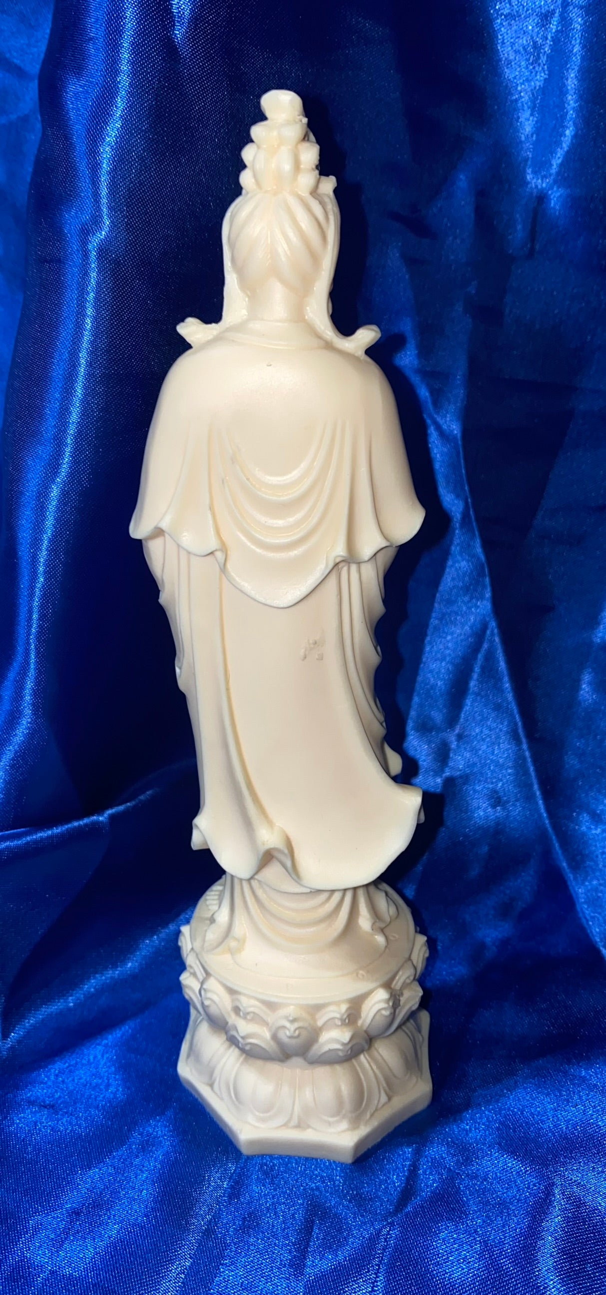 Kwan Yin Statue in Elegant Robes, Tagua Fruit (AKA Palm FruitIvory)