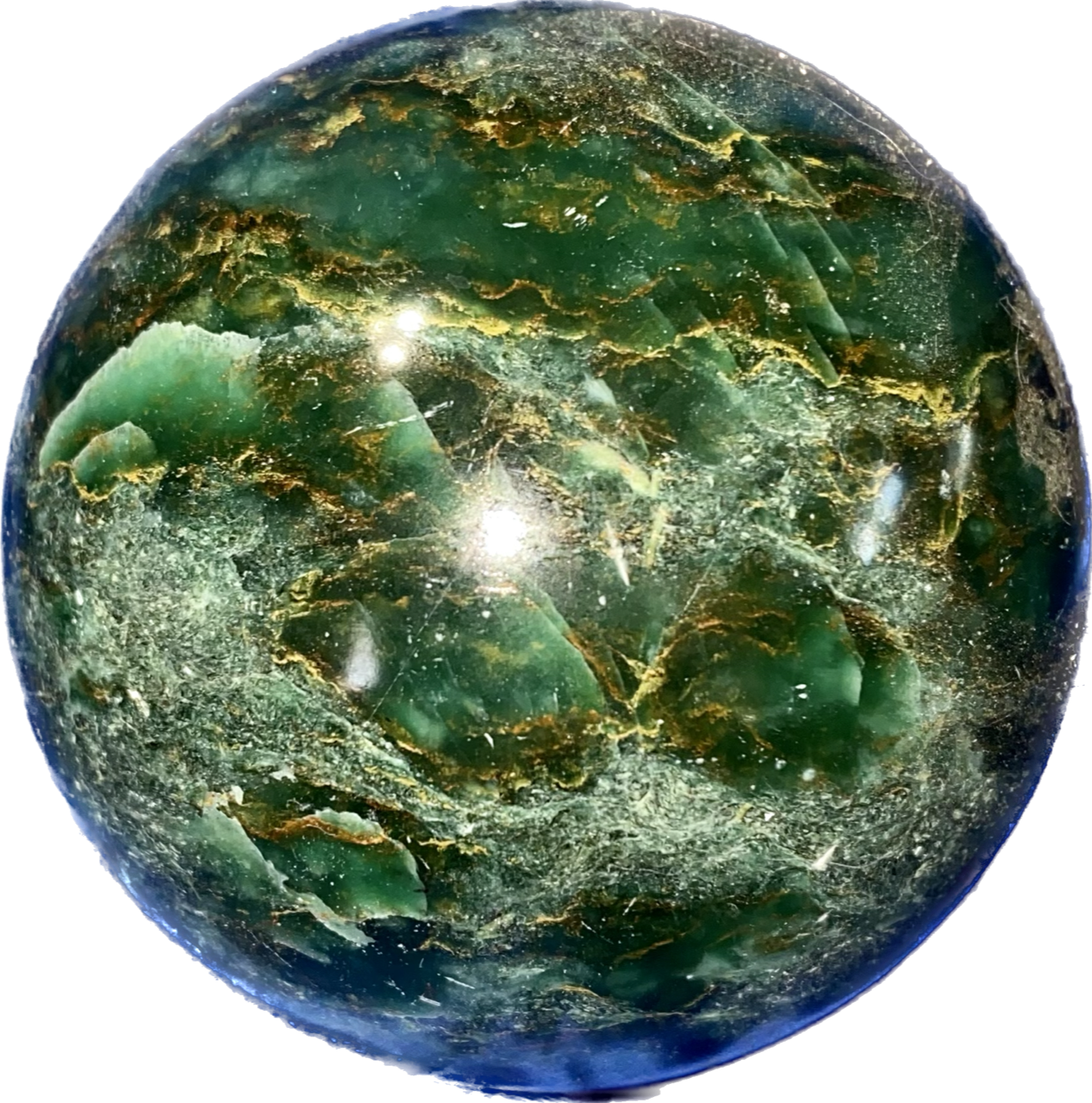 Emerald Sphere s1 polished green sculpture