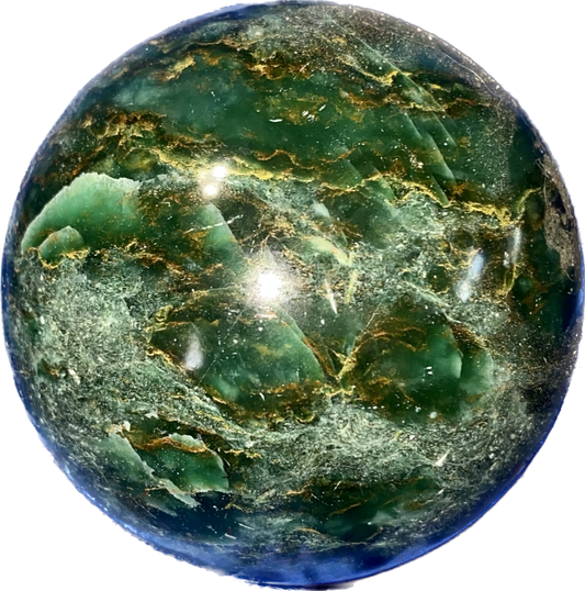 Emerald Sphere s1 polished green sculpture