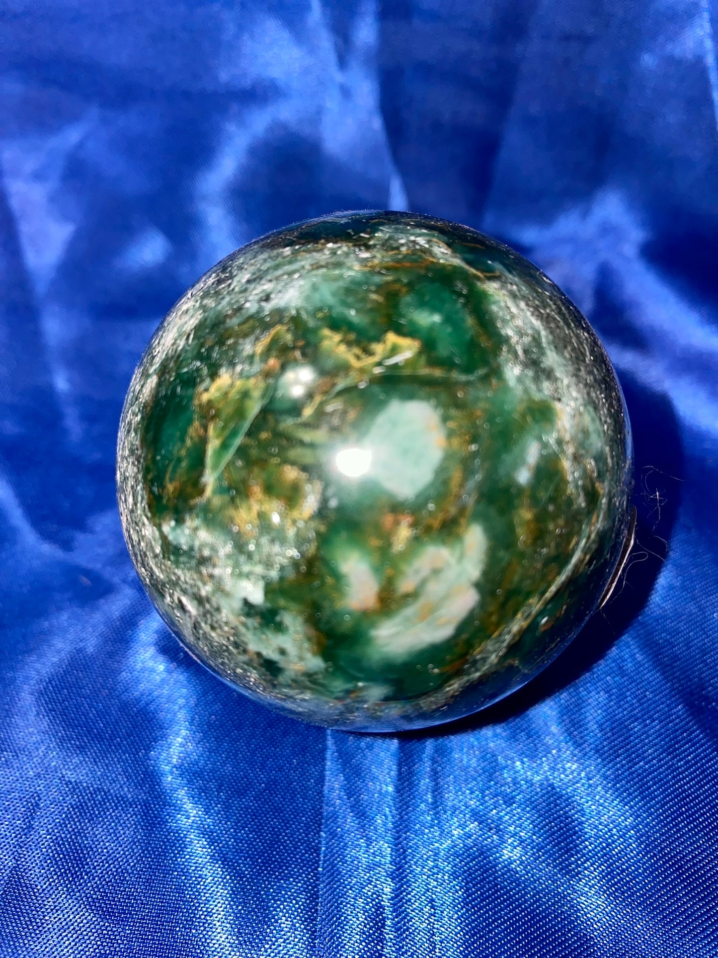 Emerald Sphere s1 polished green sculpture