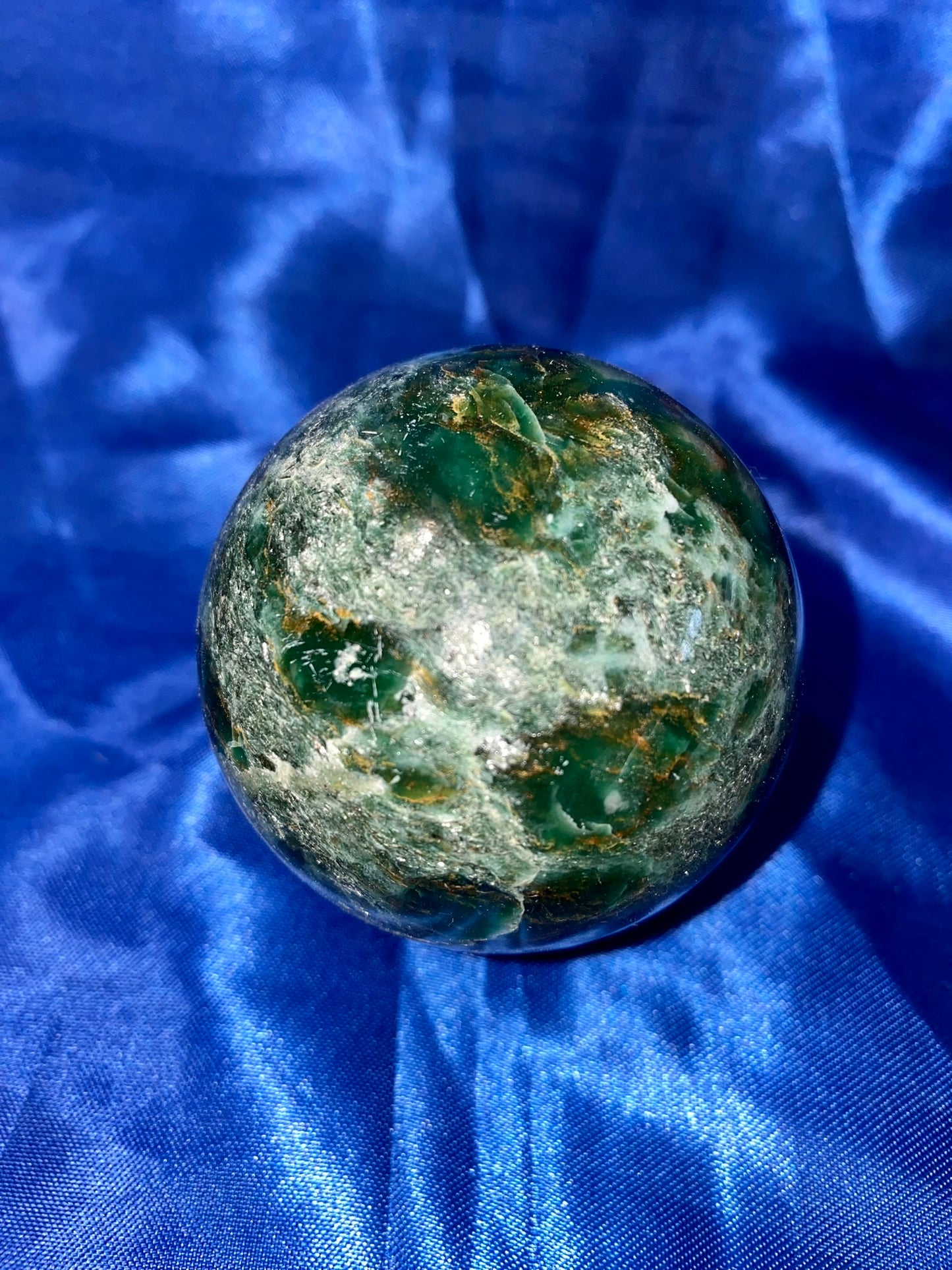 Emerald Sphere s1 polished green sculpture