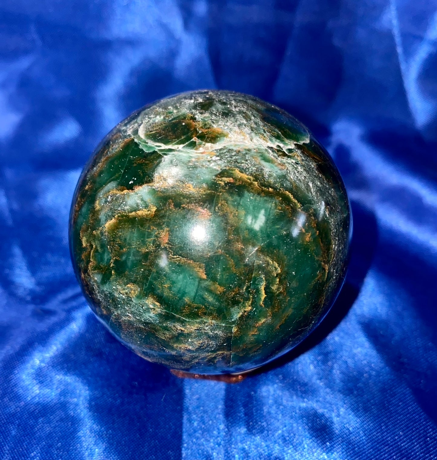 Emerald Sphere s1 polished green sculpture