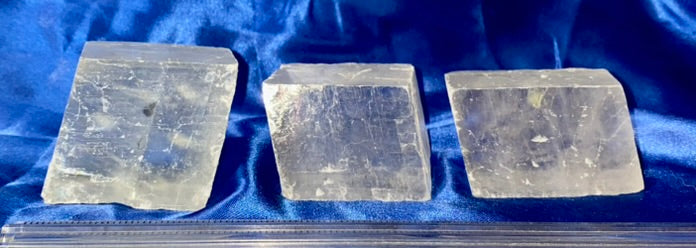 Optical Calcite Rhombohedron Freeform  - clear calcite Iceland Spar sculpture