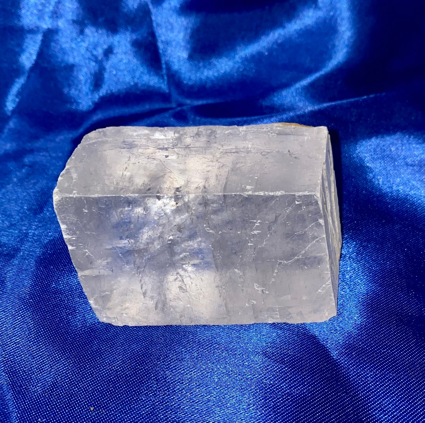 Optical Calcite Rhombohedron Freeform  - clear calcite Iceland Spar sculpture