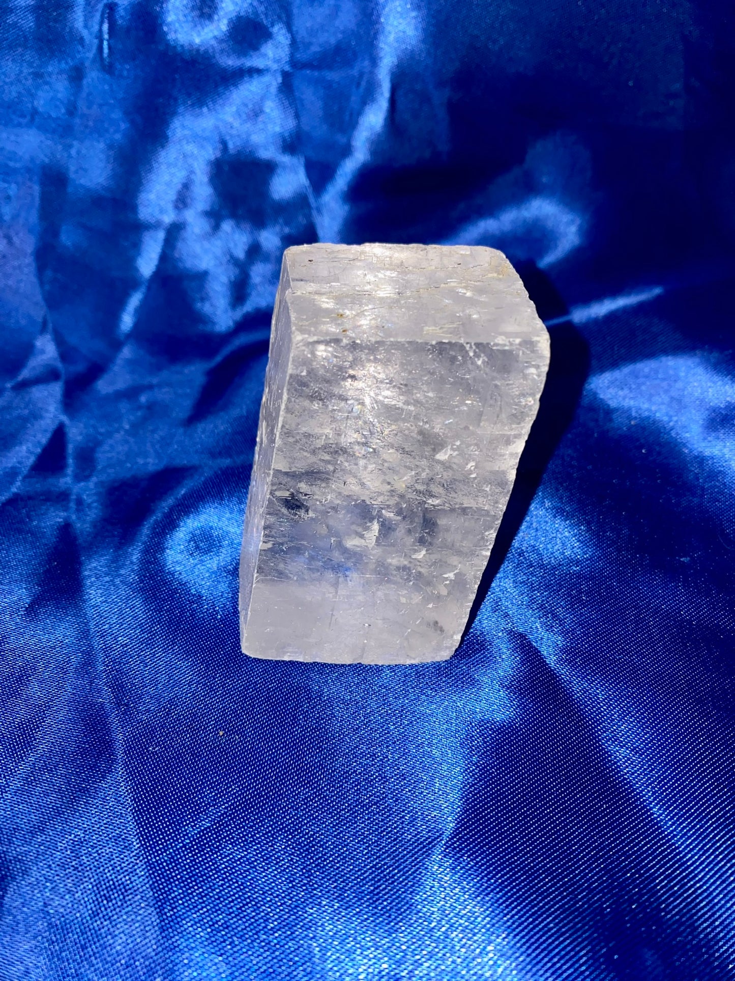 Optical Calcite Rhombohedron Freeform  - clear calcite Iceland Spar sculpture