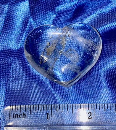 Clear Quartz Heart Figurine 2,3m polished stone sculpture