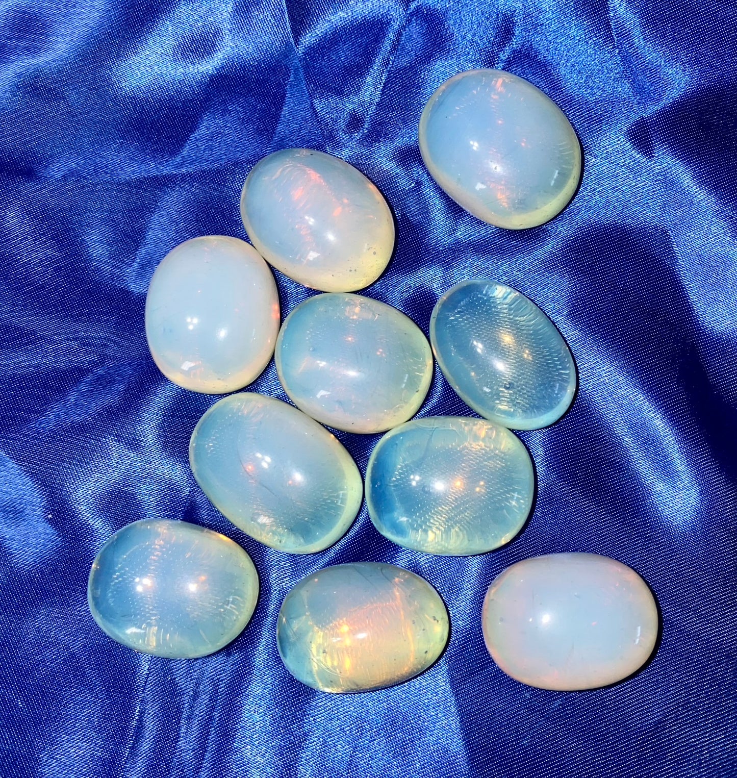 Opalite Palm Stone 1...10 - opalescent flash stone sculpture