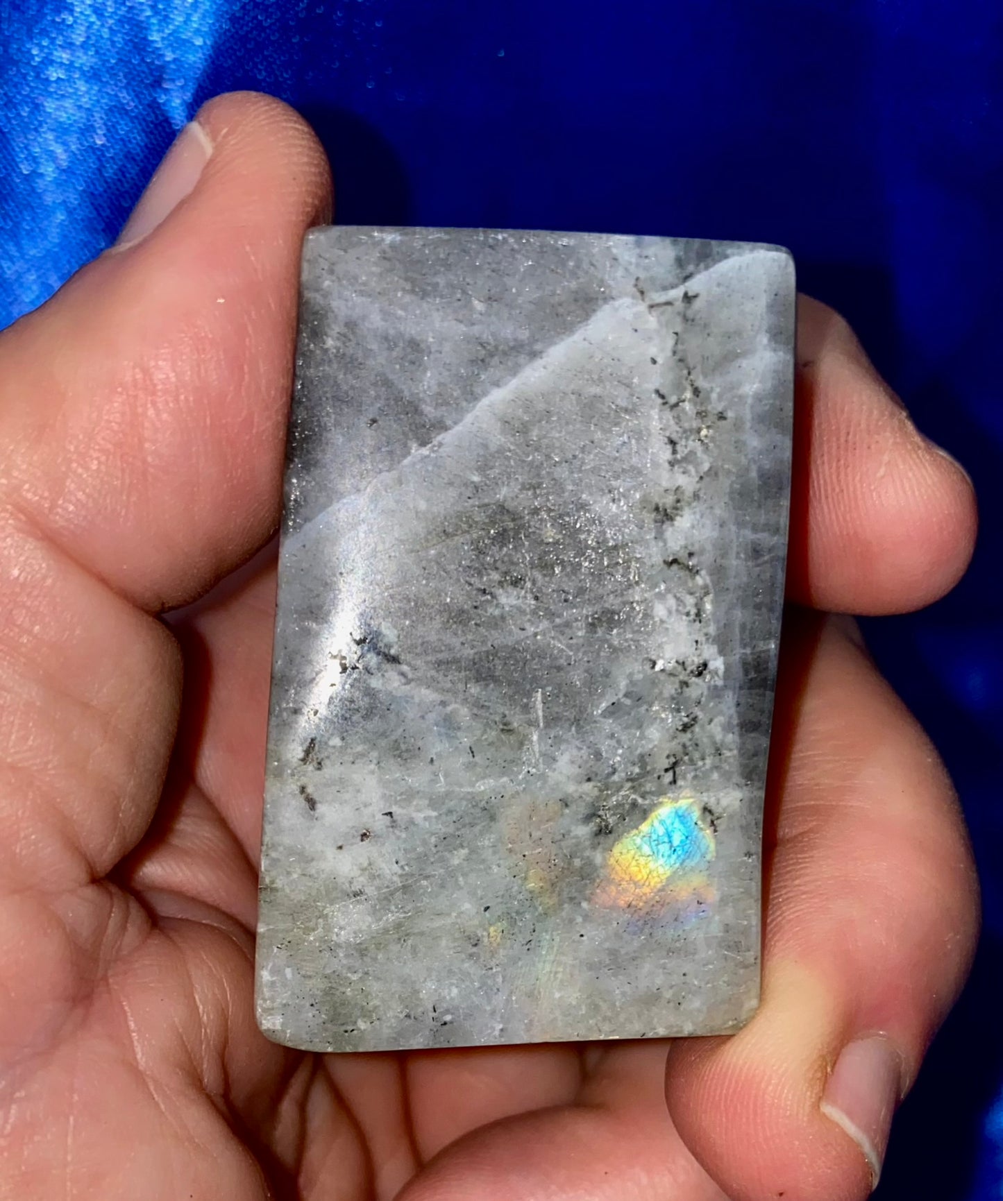 Labradorite Free Form 4,5,6s, blue and multicolored flash polished stone sculpture