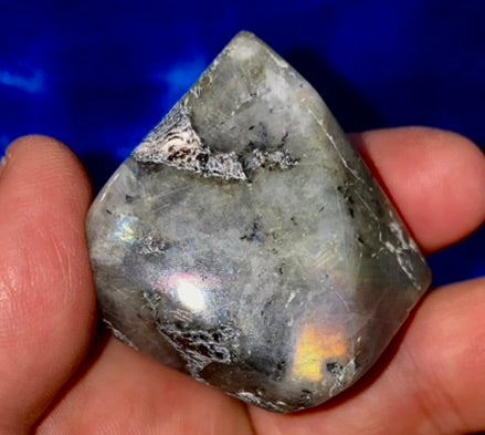 Labradorite Free Form 4,5,6s, blue and multicolored flash polished stone sculpture