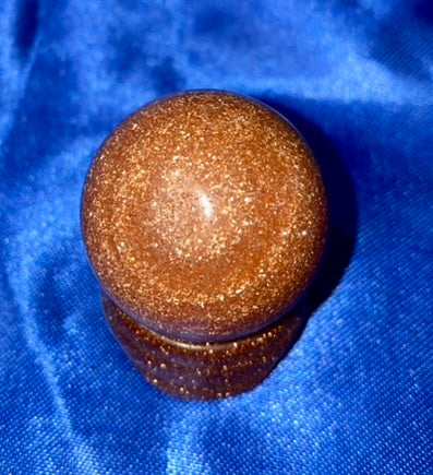 Brown Orange Sandstone (AKA Goldstone) Sphere - polished stone sculpture