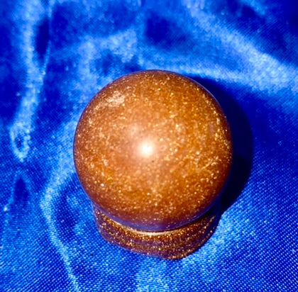 Brown Orange Sandstone (AKA Goldstone) Sphere - polished stone sculpture