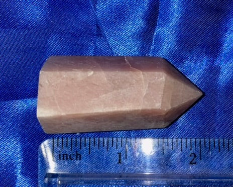 Pink Opal Point 1-5t - polished pink white stone mini-tower sculpture