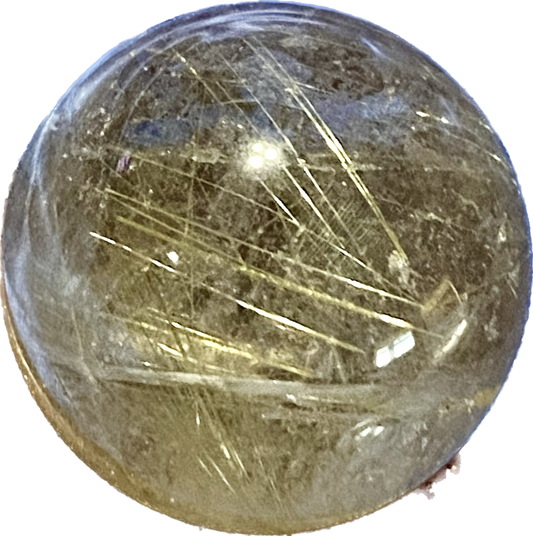 Rutilated Quartz Spheres tl - golden threads in clear quartz polished crystal sculptures
