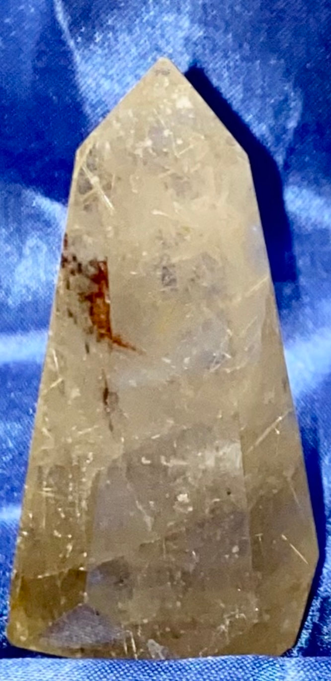 Rutilated Quartz Free Forms 16-20 - polished white and golden crystal sculpture