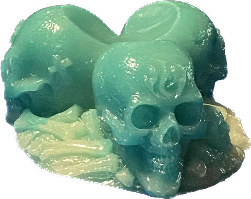 Resin Sculpture Sphere Holder Display Stand - Triple Skull, Bast Cats, or Glow-in-the-Dark Triple Skull - Halloween decor, spooky