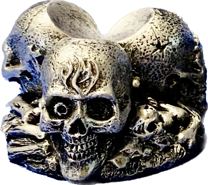 Resin Sculpture Sphere Holder Display Stand - Triple Skull, Bast Cats, or Glow-in-the-Dark Triple Skull - Halloween decor, spooky