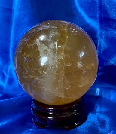 Honey Calcite Sphere m3 Polished Golden Calcite