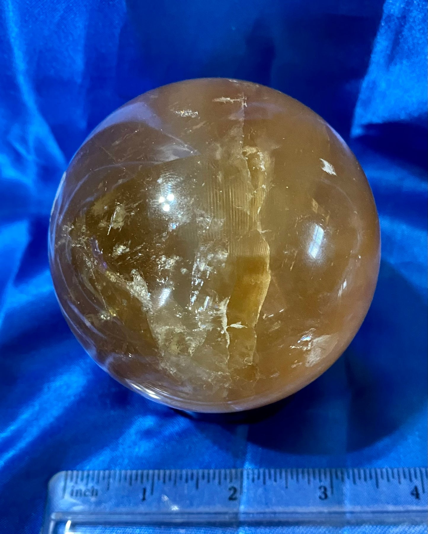 Honey Calcite Sphere m3 Polished Golden Calcite