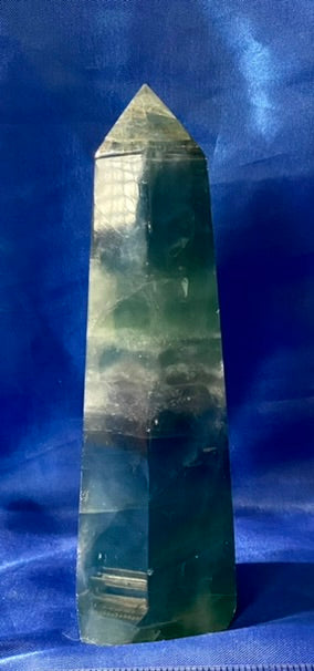 Fluorite Tower 5,6 - blue, green, purple, and white polished stone