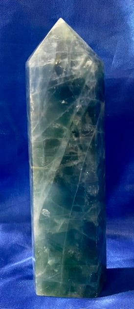 Fluorite Tower 5,6 - blue, green, purple, and white polished stone