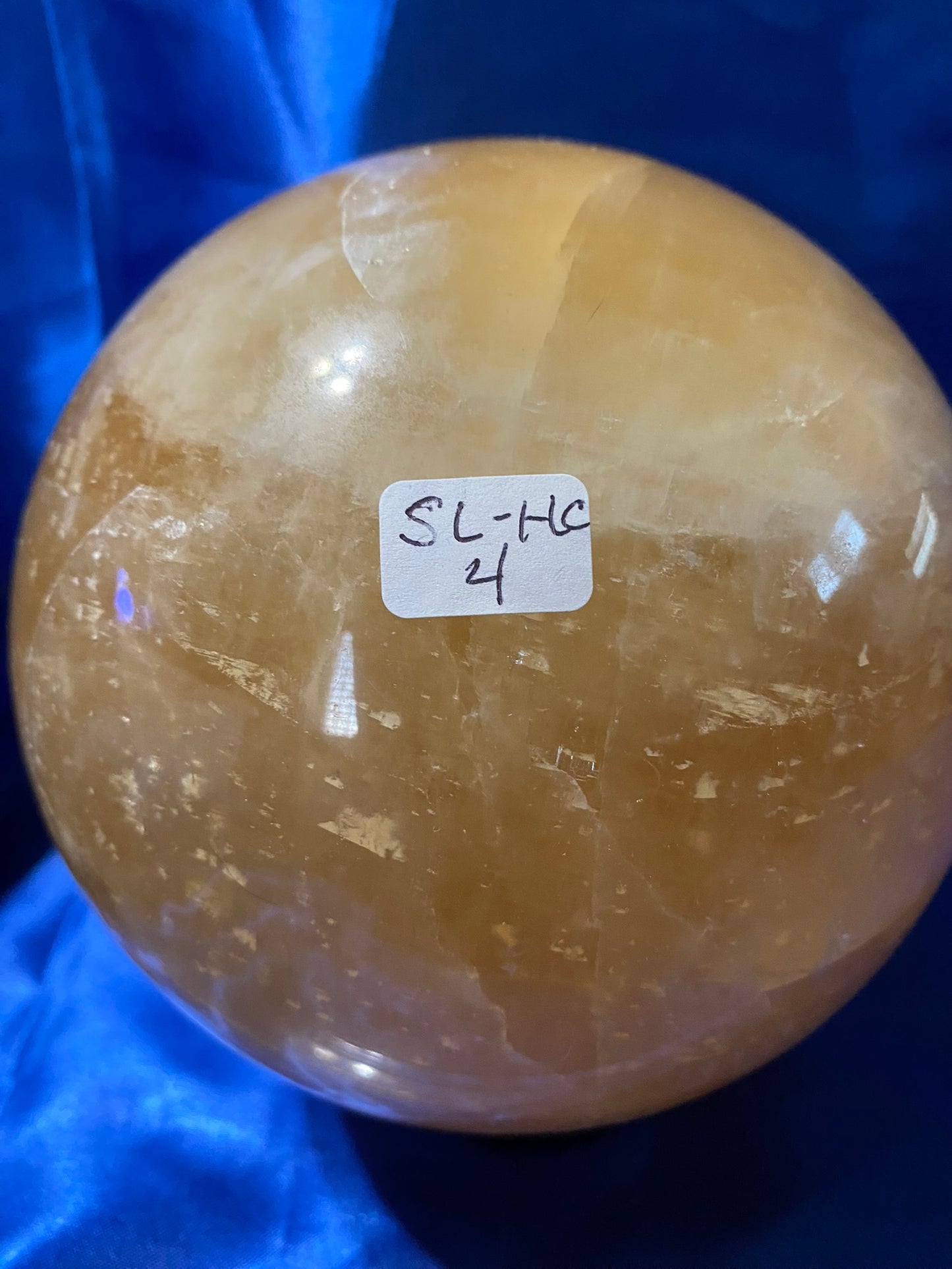 Honey Calcite Sphere L4 Polished Golden Calcite Sculpture