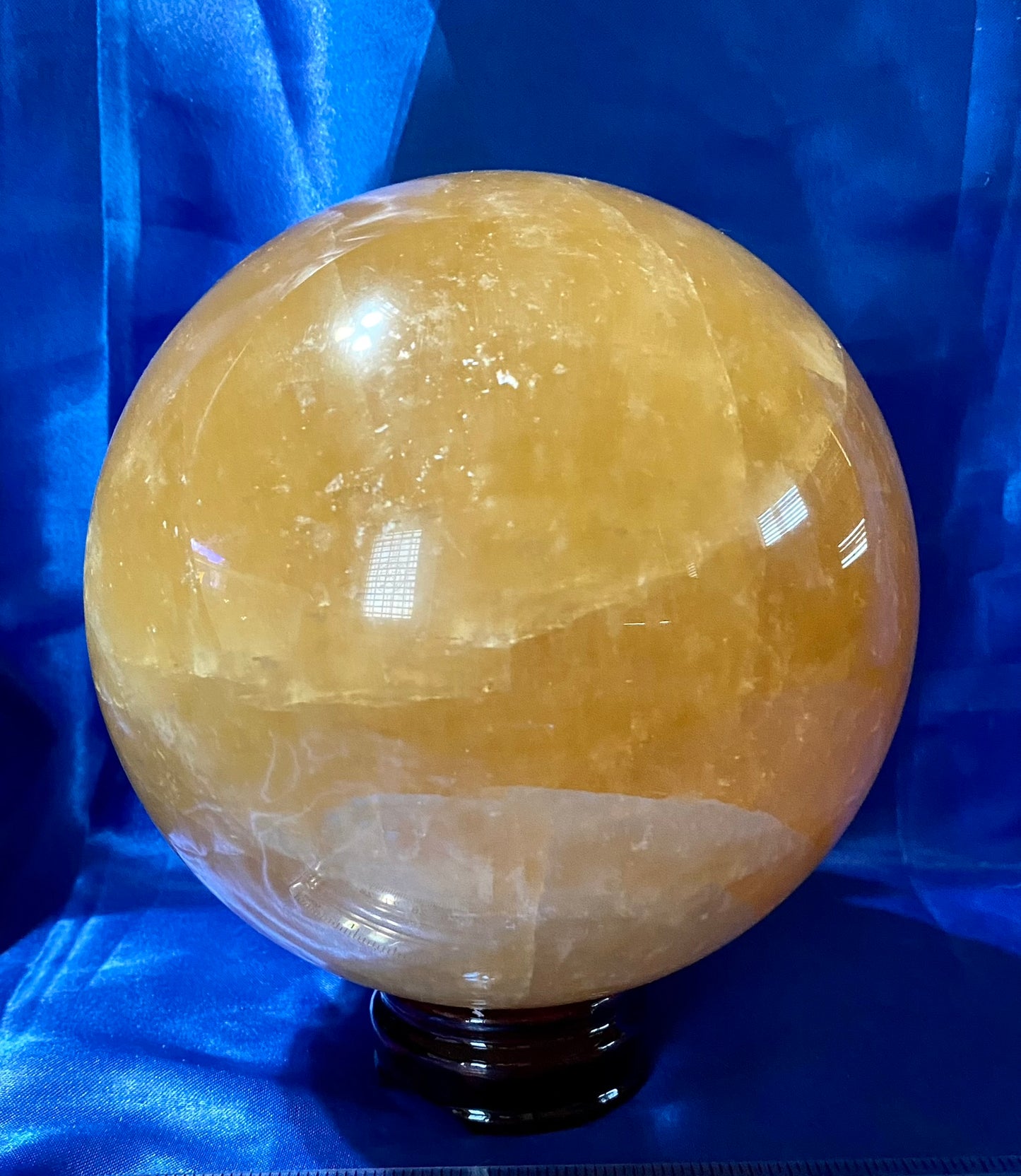 Honey Calcite Sphere L4 Polished Golden Calcite Sculpture