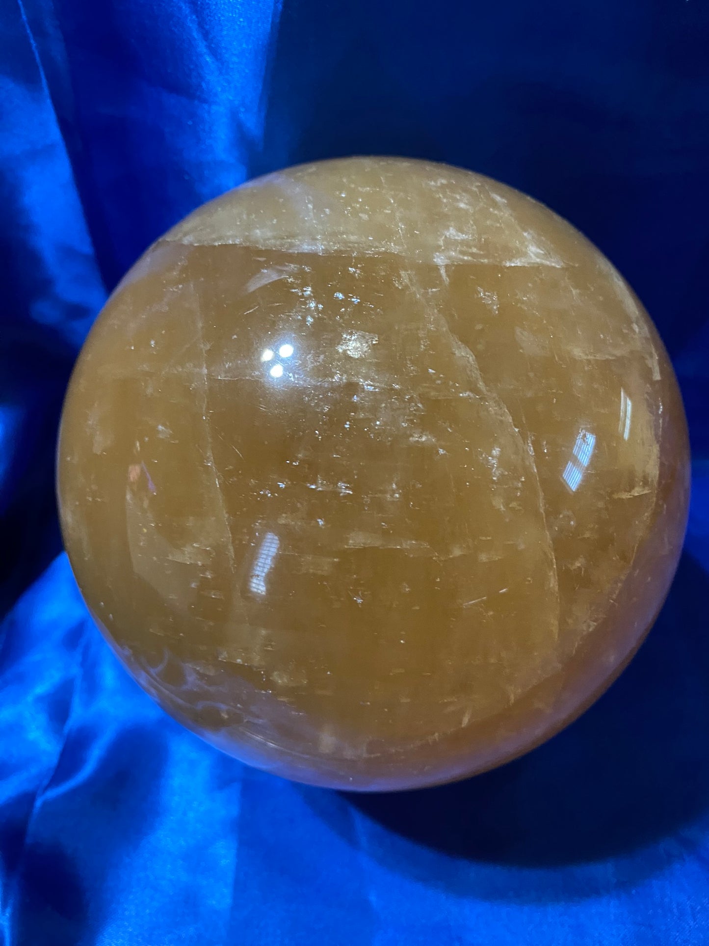 Honey Calcite Sphere L4 Polished Golden Calcite Sculpture