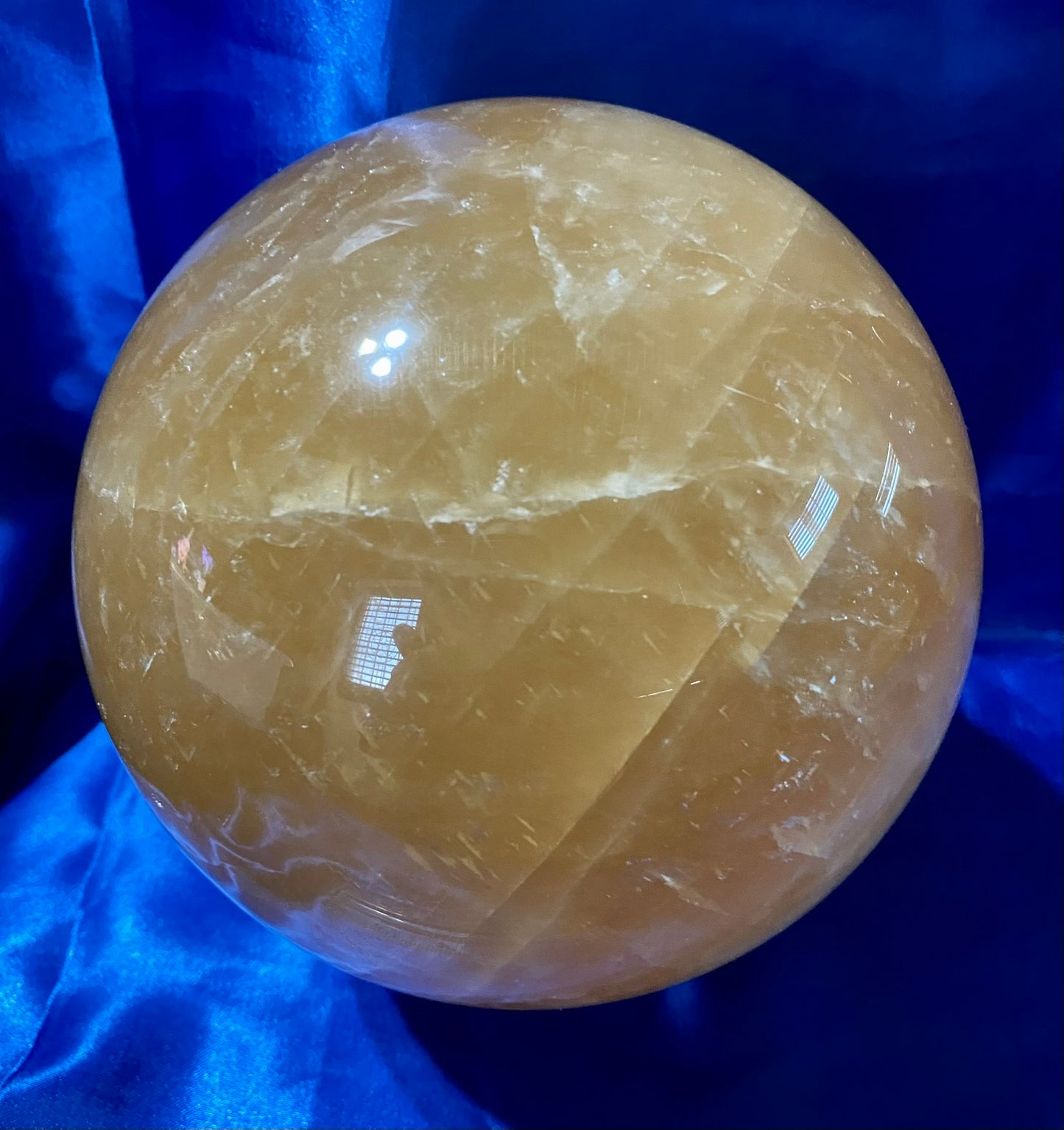 Honey Calcite Sphere L4 Polished Golden Calcite Sculpture