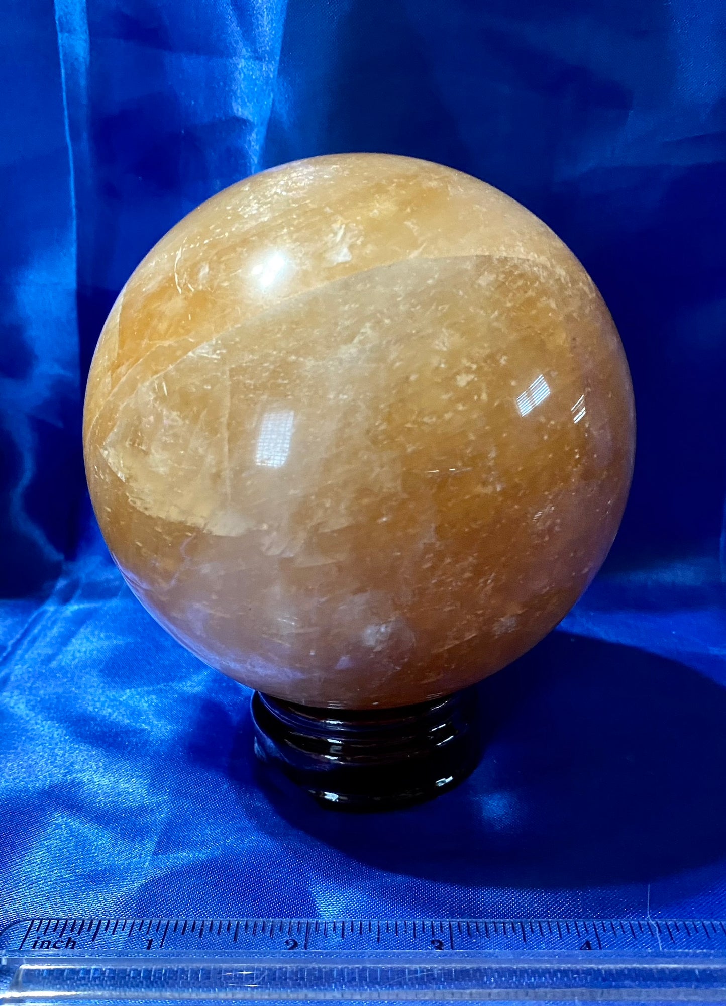 Honey Calcite Sphere L5 Polished Golden Calcite Sculpture