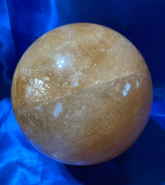 Honey Calcite Sphere L5 Polished Golden Calcite Sculpture