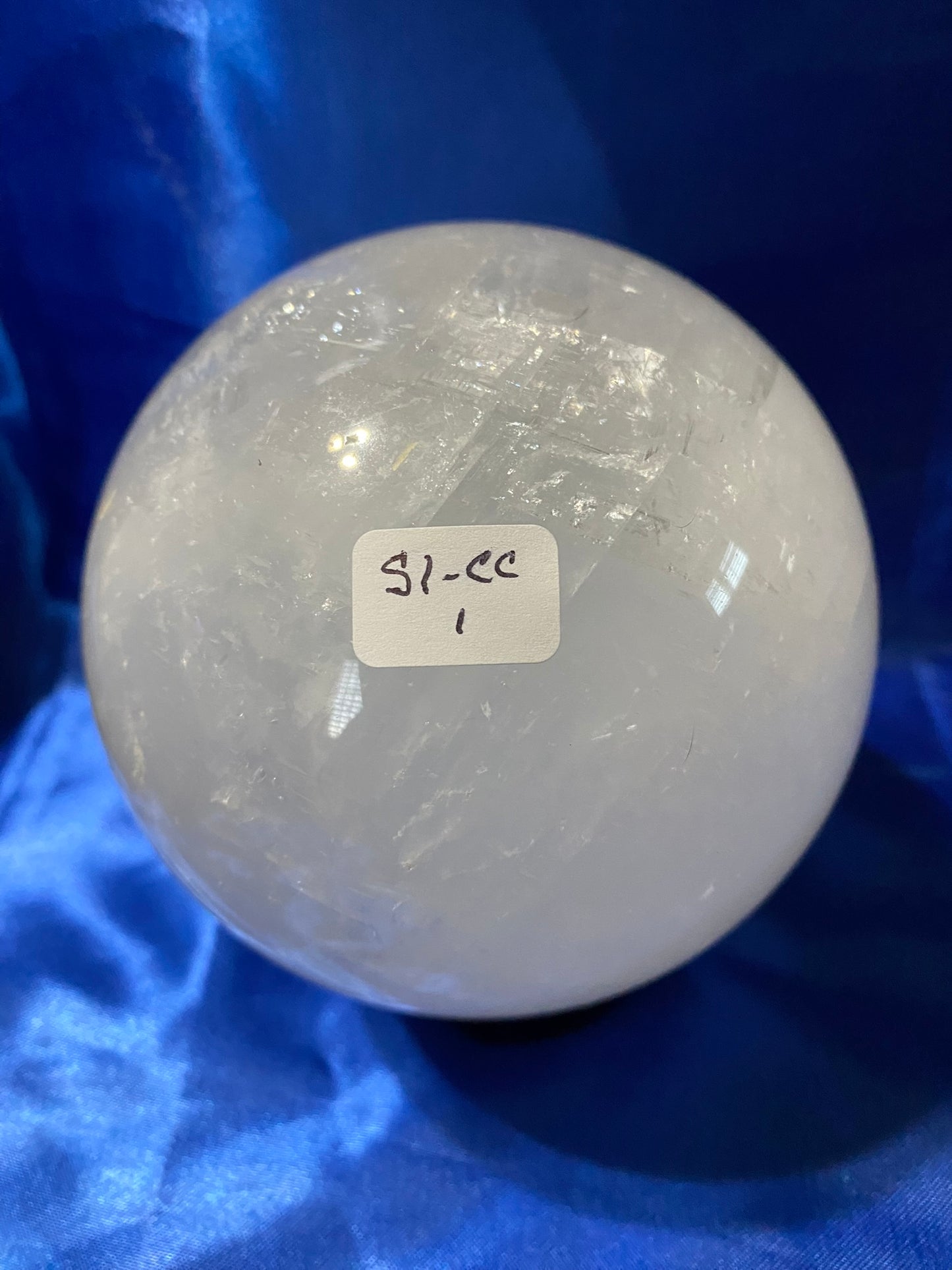 Clear Calcite Sphere L1 (AKA Iceland Spar or Optical Calcite) Polished Stone sculpture