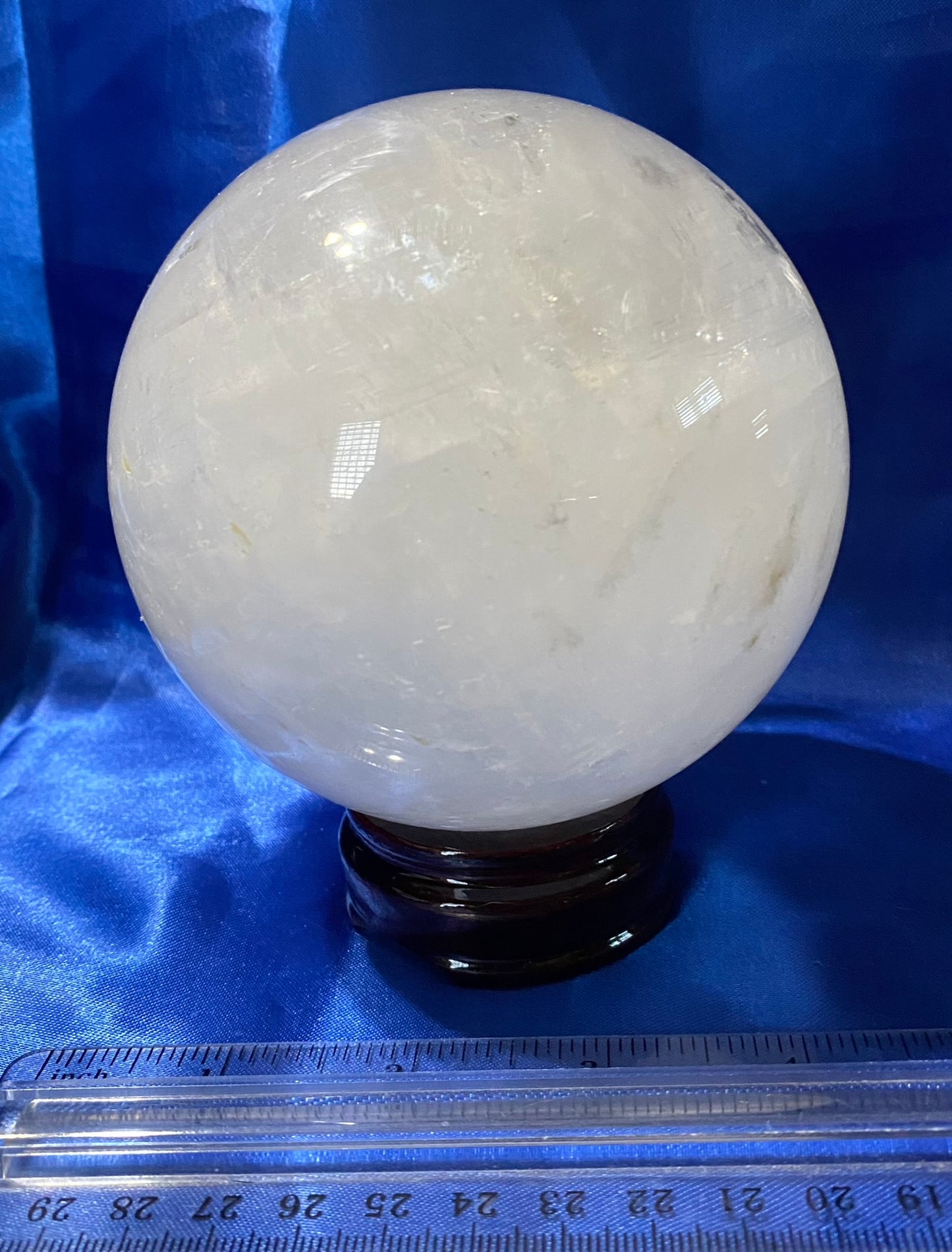 Clear Calcite Sphere L1 (AKA Iceland Spar or Optical Calcite) Polished Stone sculpture