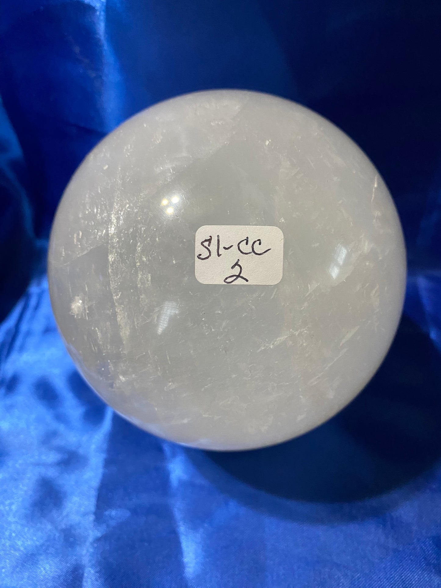 Clear Calcite Sphere L2 (AKA Iceland Spar or Optical Calcite) Polished Stone sculpture