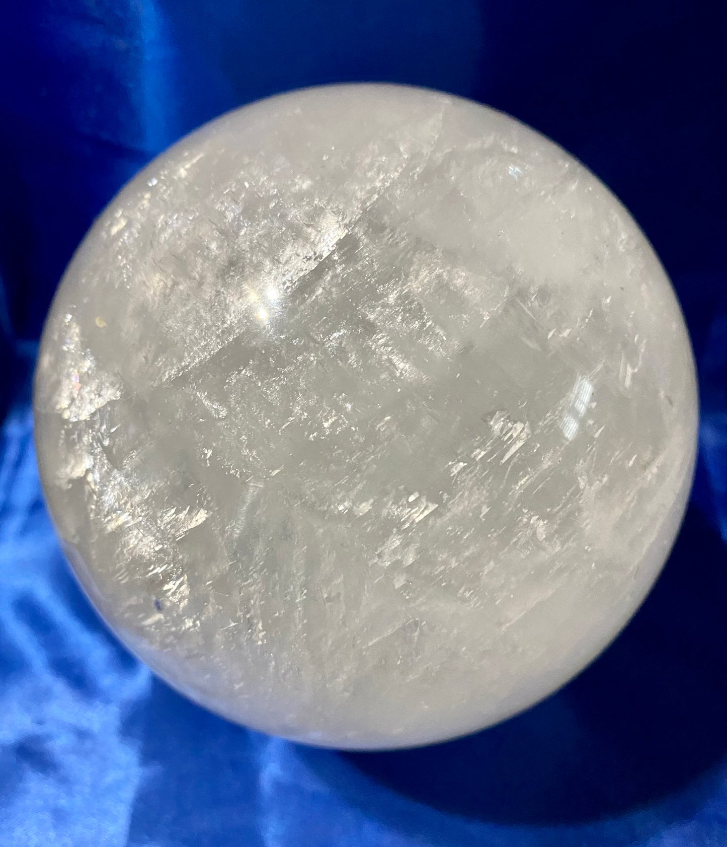 Clear Calcite Sphere L2 (AKA Iceland Spar or Optical Calcite) Polished Stone sculpture