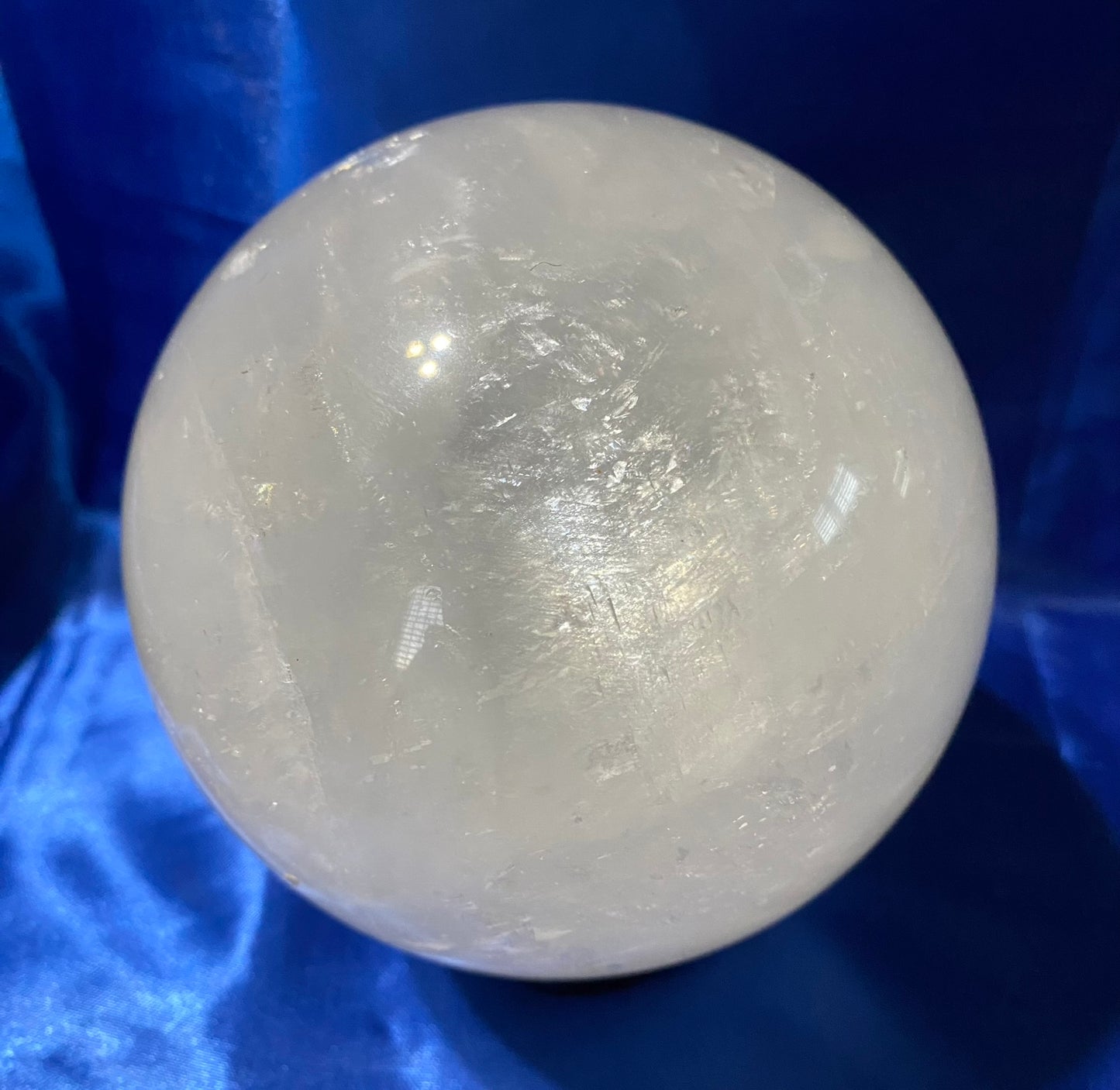 Clear Calcite Sphere L2 (AKA Iceland Spar or Optical Calcite) Polished Stone sculpture