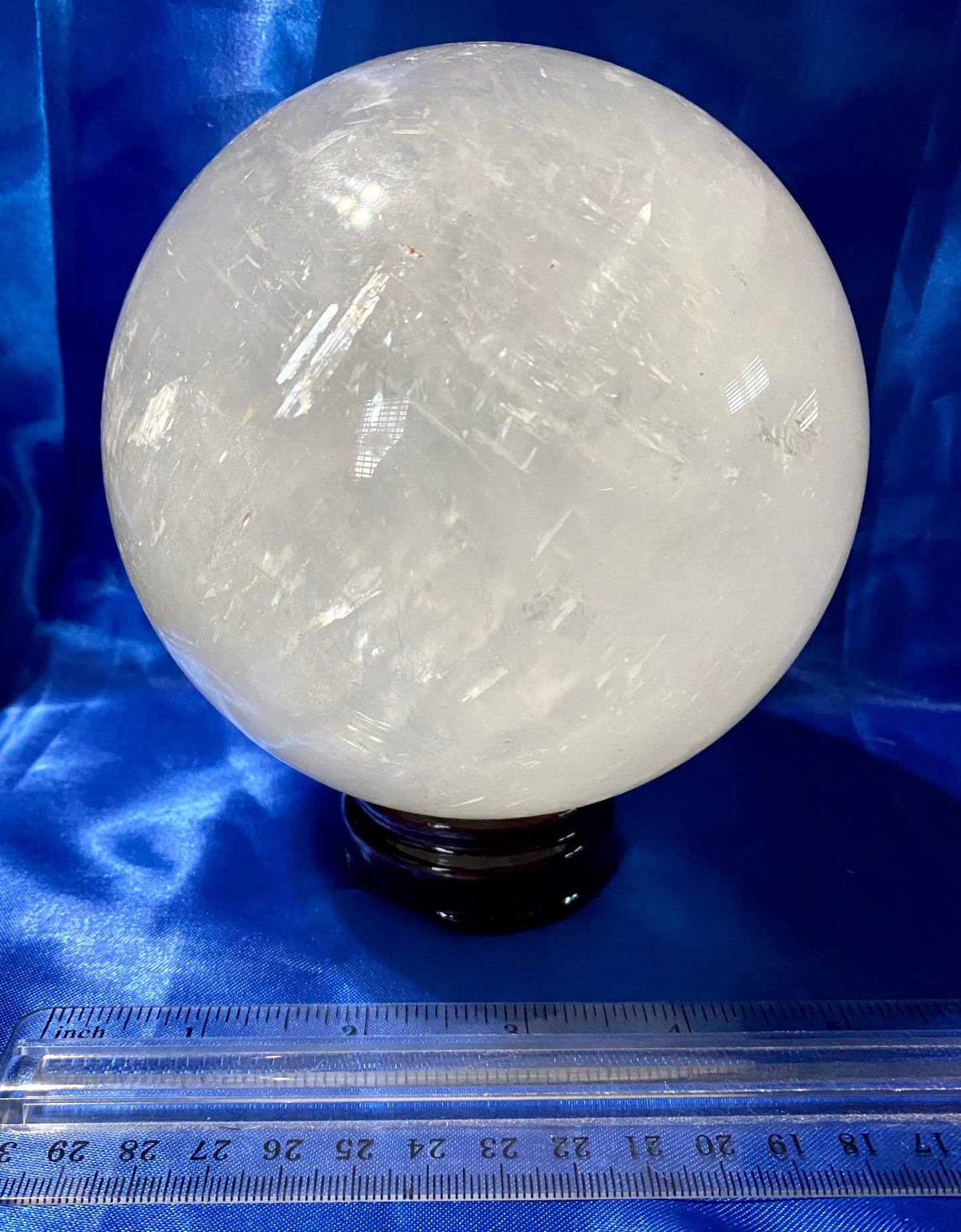 Clear Calcite Sphere L3 (AKA Iceland Spar or Optical Calcite) Polished Stone sculpture