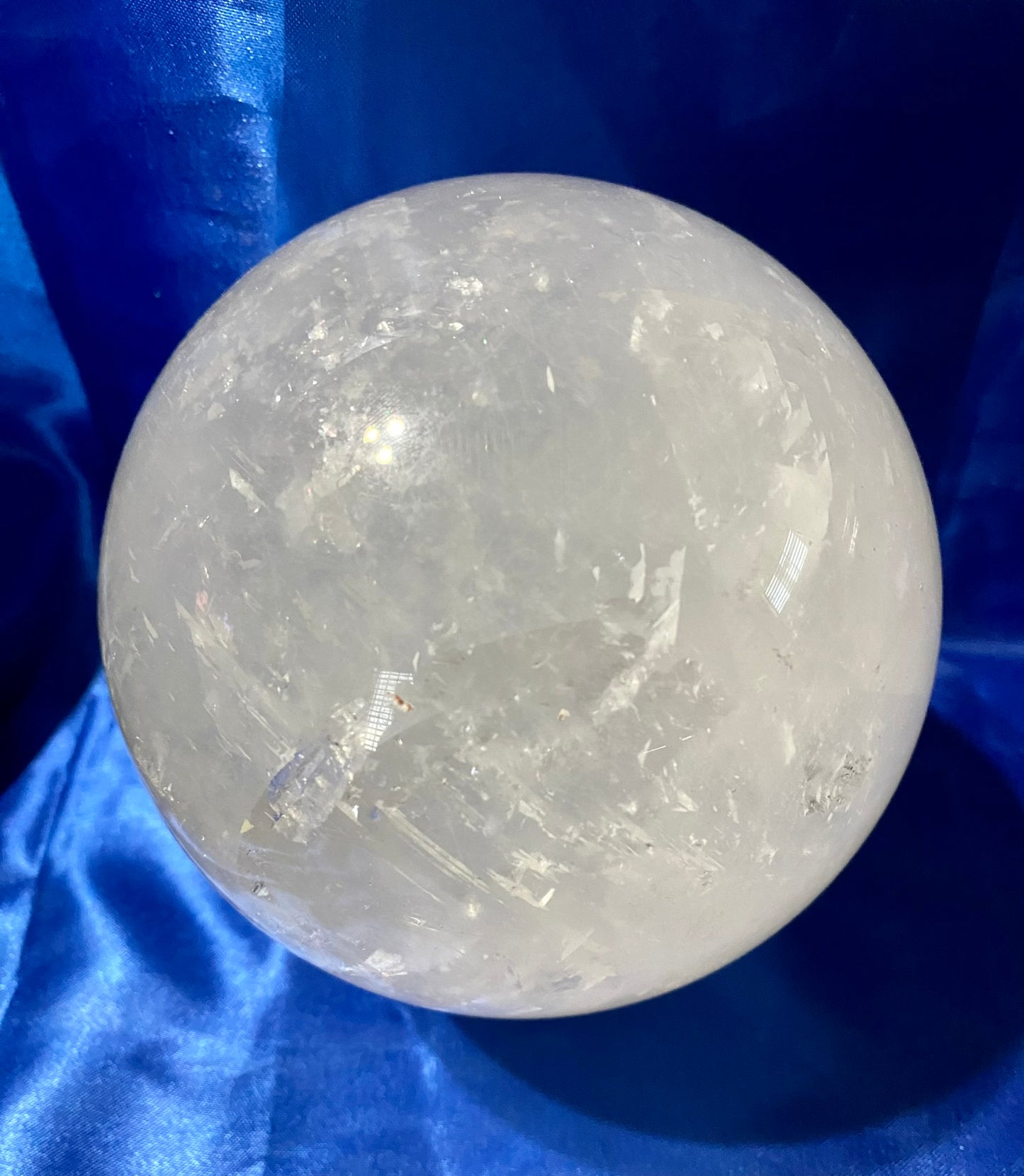 Clear Calcite Sphere L3 (AKA Iceland Spar or Optical Calcite) Polished Stone sculpture