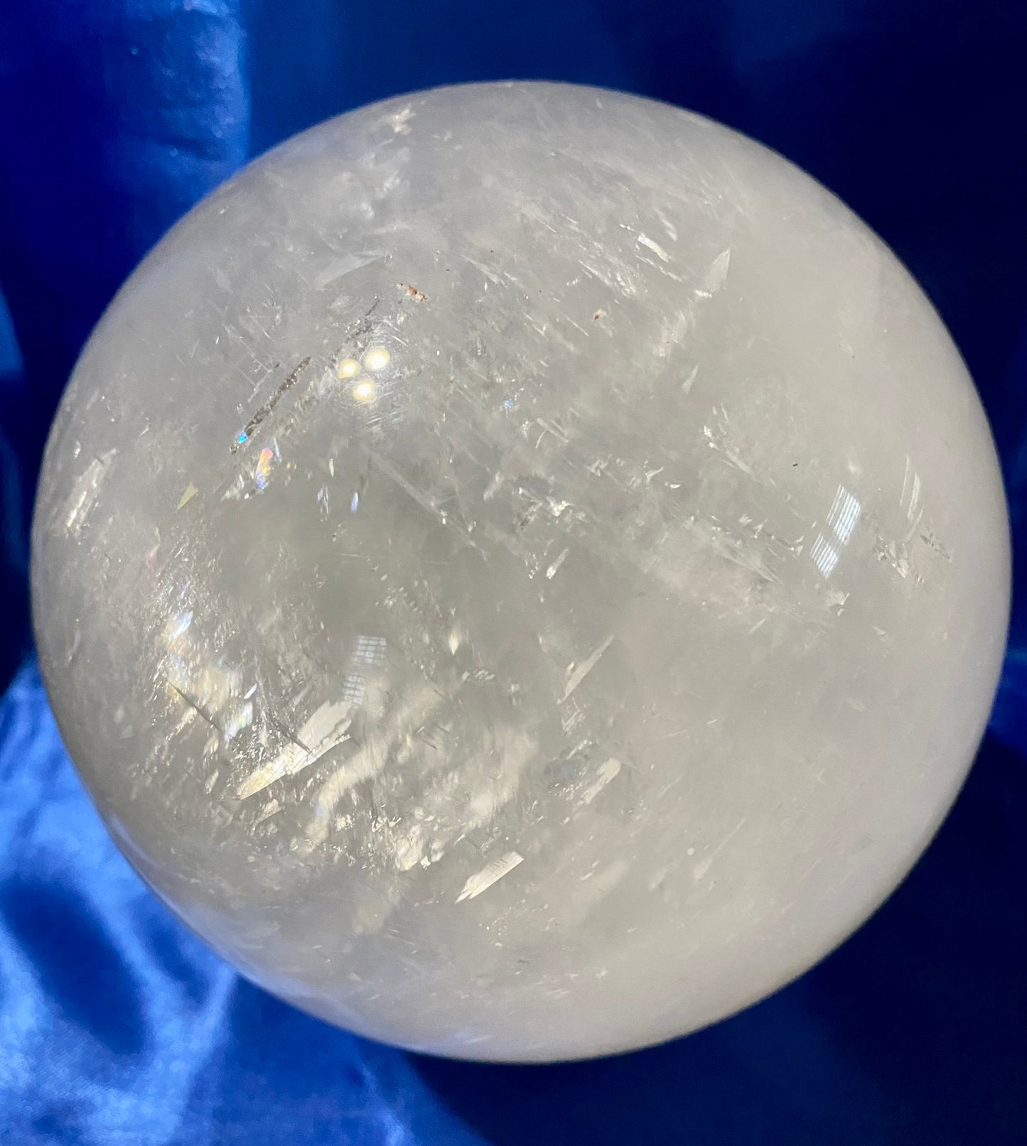 Clear Calcite Sphere L3 (AKA Iceland Spar or Optical Calcite) Polished Stone sculpture