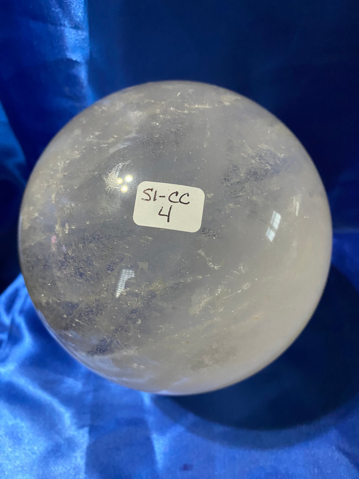 Clear Calcite Sphere L4 (AKA Iceland Spar or Optical Calcite) Polished Stone sculpture