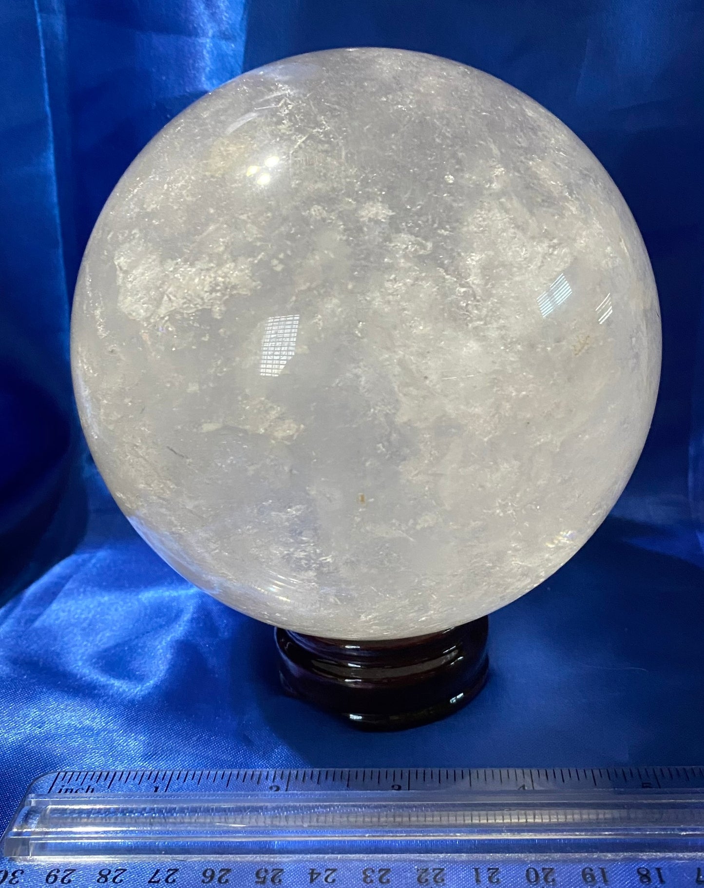 Clear Calcite Sphere L4 (AKA Iceland Spar or Optical Calcite) Polished Stone sculpture