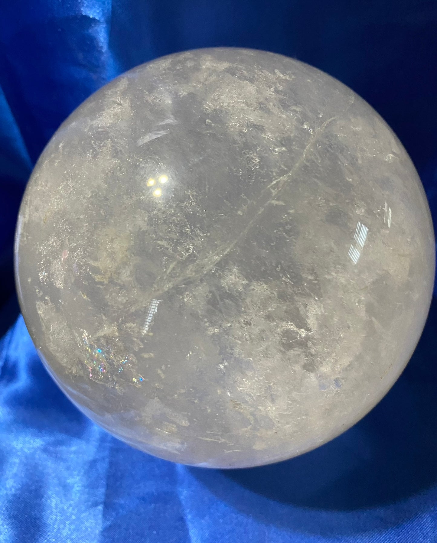 Clear Calcite Sphere L4 (AKA Iceland Spar or Optical Calcite) Polished Stone sculpture